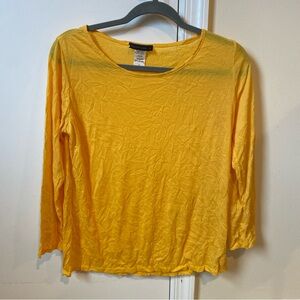 Reina Lee three-quarter length sleeve crinkle tee